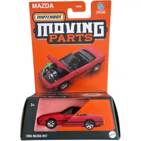  Mattel Matchbox 1988 Mazda RX7 kisautó nyitható motorháztetővel
