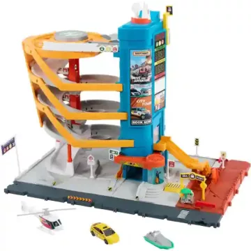 Mattel Matchbox 5 emeletes garázs járművekkel és lifttel