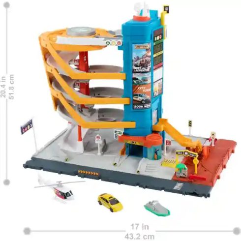 Mattel Matchbox 5 emeletes garázs járművekkel és lifttel