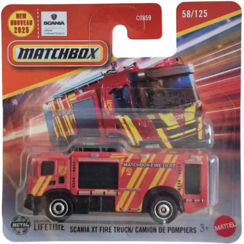 Mattel Matchbox Scania XT Fire Truck tűzoltóautó kisautó