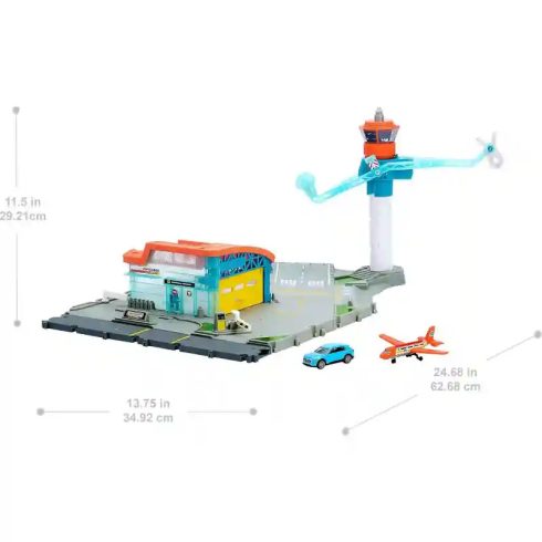 Mattel Matchbox repülőtér és légi irányítóközpont repülővel és kisautóval