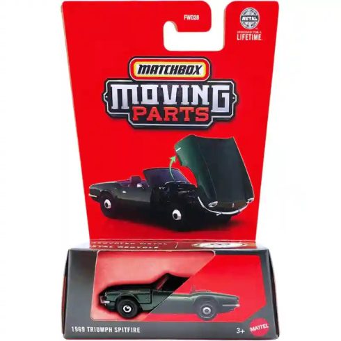 Mattel Matchbox 1969 Triumph Spitfire kisautó nyitható motorháztetővel