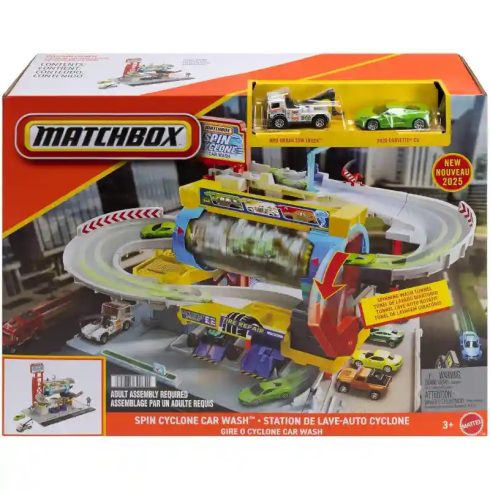 Mattel Matchbox Spin Cyclone autómosó játékszett kisautóval