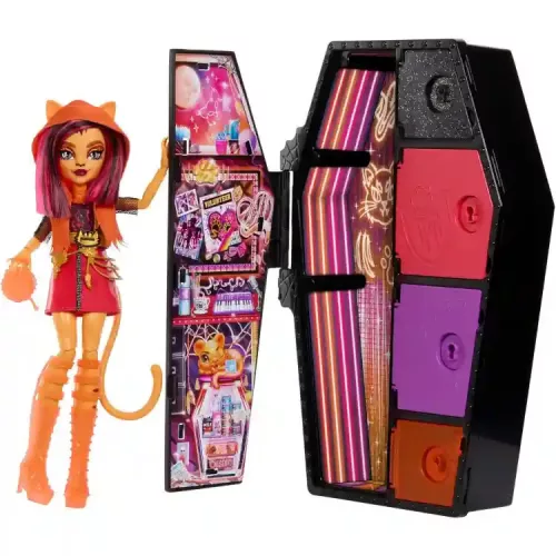 Mattel Monster High Skulltimate Secrets Neon Frights - Toralei baba koporsóval