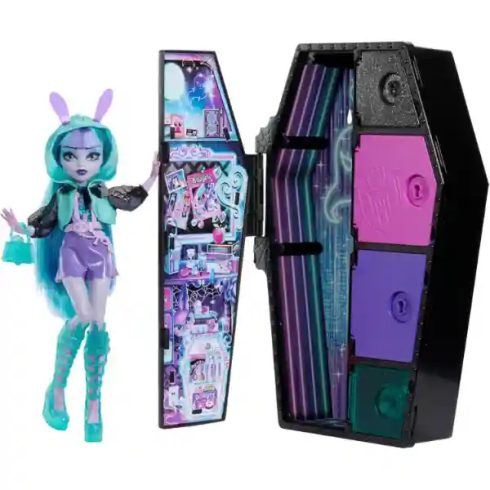 Mattel Monster High Skulltimate Secrets Neon Frights - Twyla baba koporsóval