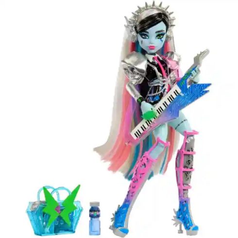 Mattel Monster High Amped Up Frankie Stein rocksztár metál baba gitárral