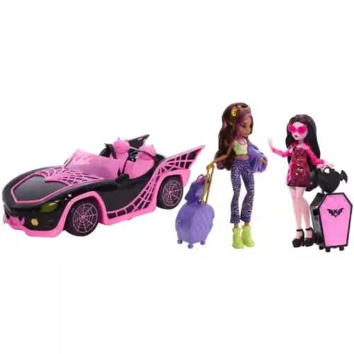 Mattel Monster High hétvégi kiruccanás játékszett babákkal és Vérda autóval