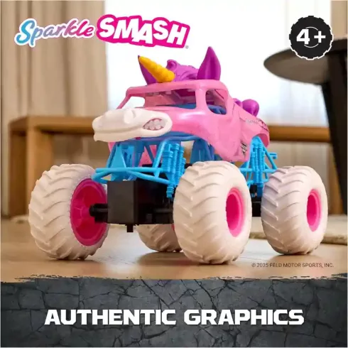 Monster Jam távirányítós RC Sparkle Smash unikornis monster truck autó 32cm