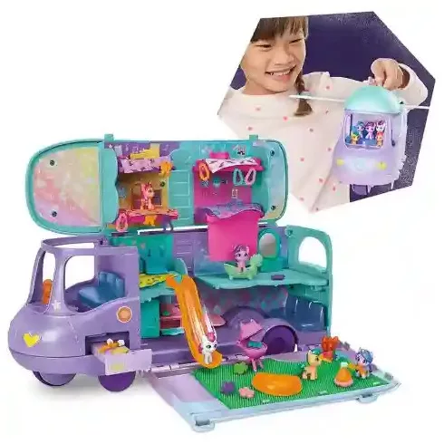 Hasbro Én kicsi pónim: Varázslatos minivilág - Mare Stream lakókocsi pónikkal (csomagolássérült)