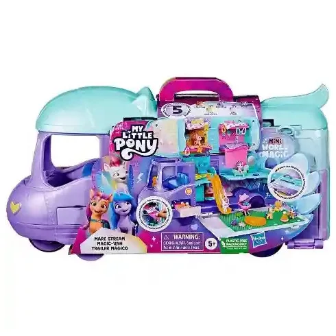 Hasbro Én kicsi pónim: Varázslatos minivilág - Mare Stream lakókocsi pónikkal (csomagolássérült)