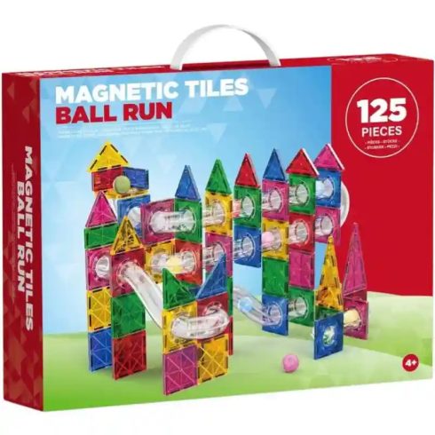 Magnetic Tiles 125db-os mágneses golyópálya építőjáték