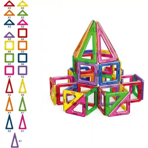 Magnetic Tiles 50db-os üreges mágneses építőjáték