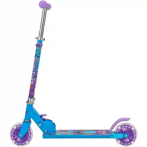 Disney Stitch fémvázas összecsukható kétkerekű gyerek roller lábfékkel, LED világítással (csomagolássérült)
