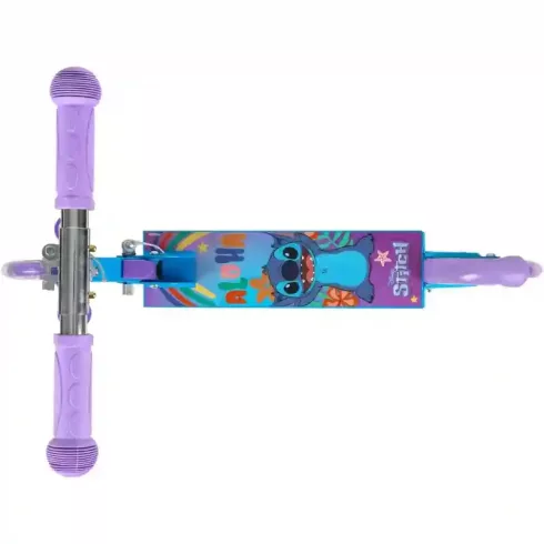 Disney Stitch fémvázas összecsukható kétkerekű gyerek roller lábfékkel, LED világítással (csomagolássérült)