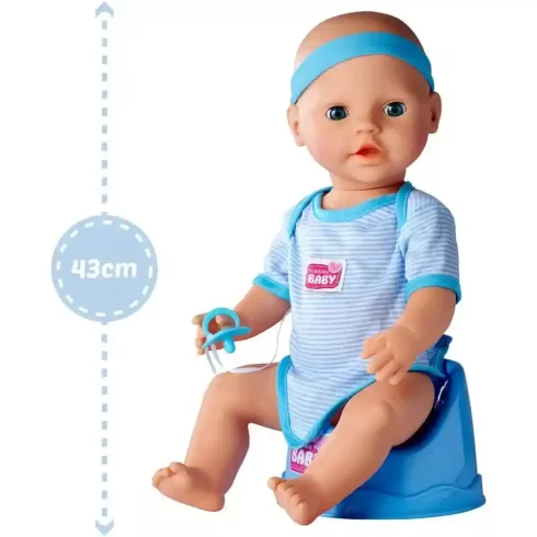 New Born Baby - 6 funkciós, interaktív fiú baba 43cm