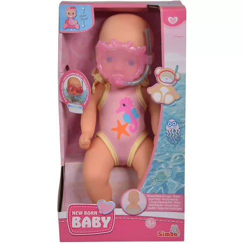 Simba Toys New Born Baby - Vízálló baba búvárszemüveggel 30cm (105030172)