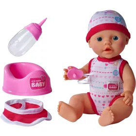   Simba Toys New Born Baby - 5 funkciós, interaktív lány baba 30cm (105037800)