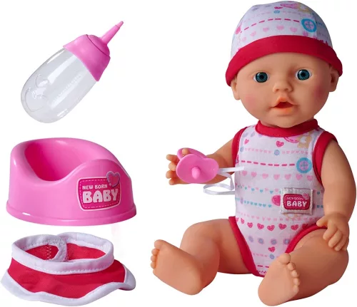 Simba Toys New Born Baby - 5 funkciós, interaktív lány baba 30cm (105037800)