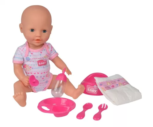 Simba Toys New Born Baby - 6 funkciós, interaktív lány baba 38cm (105032533)
