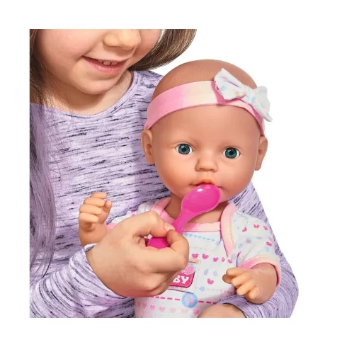 Simba Toys New Born Baby - 6 funkciós, interaktív lány baba 38cm (105032533)