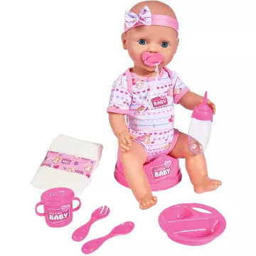   Simba Toys New Born Baby - 6 funkciós, interaktív lány baba 43cm (105039005)