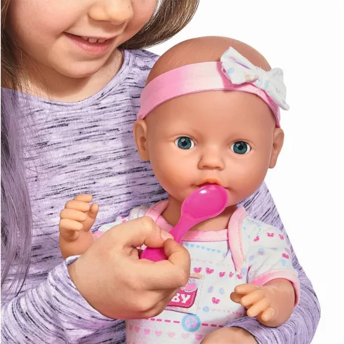 Simba Toys New Born Baby - 6 funkciós, interaktív lány baba 43cm (105039005)