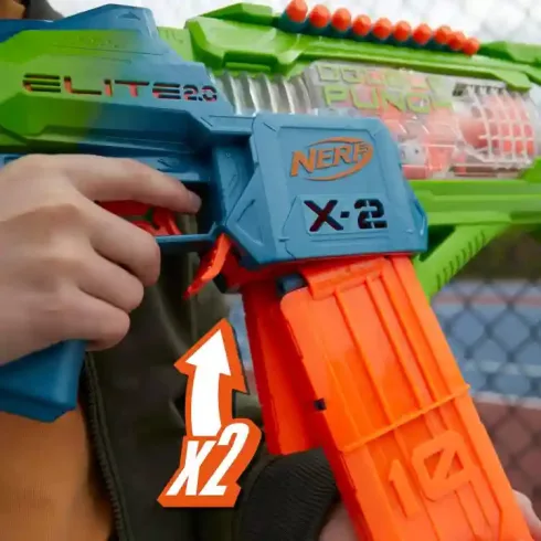 Hasbro Nerf Elite 2.0 Double Punch motorizált játék szivacslövő fegyver 50db lövedékkel