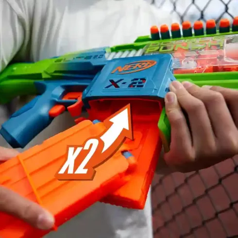 Hasbro Nerf Elite 2.0 Double Punch motorizált játék szivacslövő fegyver 50db lövedékkel