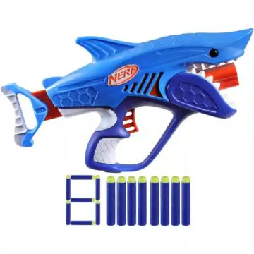   Hasbro Nerf F8645 Junior Wild Sharkfire cápás játék szivacslövő fegyver 8db lövedékkel