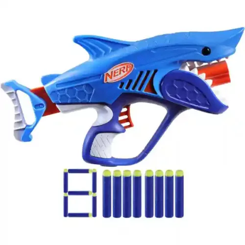 Hasbro Nerf F8645 Junior Wild Sharkfire cápás játék szivacslövő fegyver 8db lövedékkel