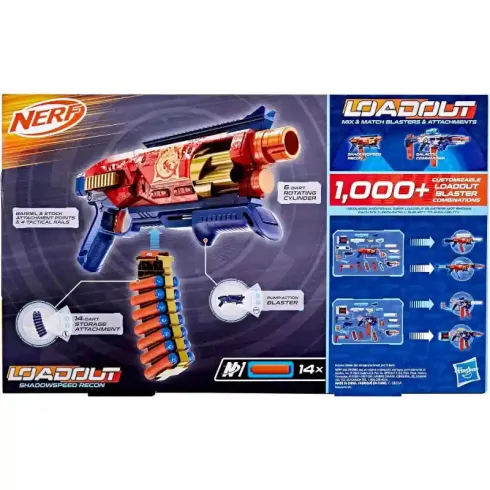 Hasbro Nerf Loadout Shadowspeed Recon forgótáras szivacslövő játékfegyver