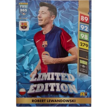   Panini FIFA 365 Adrenalyn XL Limited Edition Robert Lewandowski focis kártya, FC Barcelona
