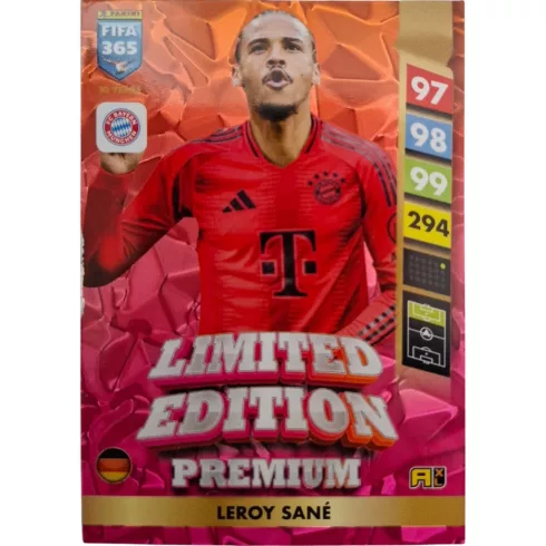 Panini FIFA 365 Adrenalyn XL Limited Edition Premium Leroy Sané focis kártya, FC Bayern München