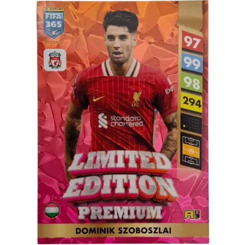 Panini FIFA 365 Adrenalyn XL Limited Edition Premium Szoboszlai Dominik focis kártya, Liverpool FC