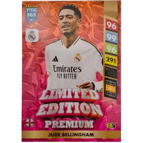 Panini FIFA 365 Adrenalyn XL Limited Edition Premium Jude Bellingham focis kártya, Real Madrid CF