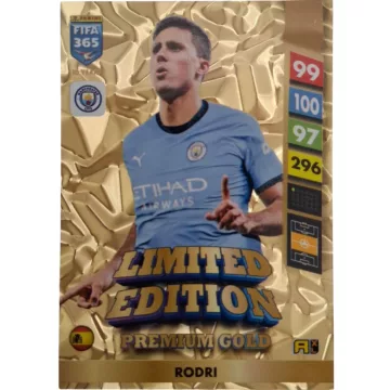   Panini FIFA 365 Adrenalyn XL Limited Edition Premium Gold Rodri focis kártya, Manchester City FC