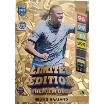   Panini FIFA 365 Adrenalyn XL Limited Edition Premium Gold Erling Haaland focis kártya, Manchester City FC
