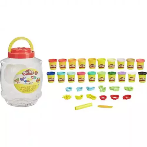 Hasbro Play-Doh 20 tégelyes színes gyurmakészlet formákkal tárolódobozban