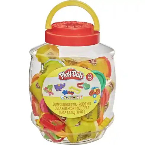 Hasbro Play-Doh 20 tégelyes színes gyurmakészlet formákkal tároló dobozban