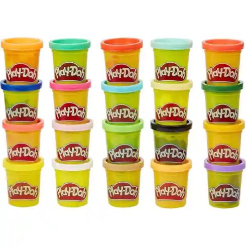 Hasbro Play-Doh 20 tégelyes színes gyurmakészlet formákkal tároló dobozban