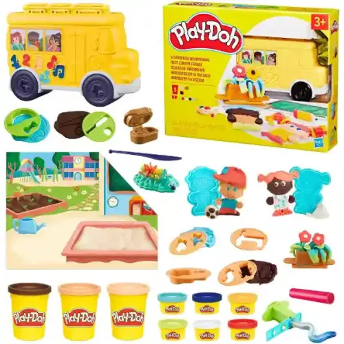 Hasbro Play-Doh iskolai kalandok gyurmakészlet, iskolabusz
