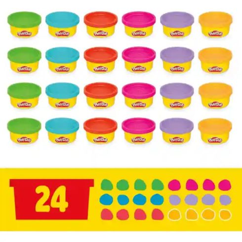 Hasbro Play-Doh 24 tégelyes színes gyurmakészlet formákkal