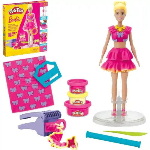 Hasbro Play-Doh Barbie divattervező gyurmakészlet babával - Fodrok és masnik