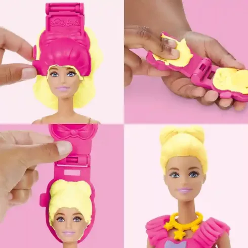 Hasbro Play-Doh Barbie divattervező gyurmakészlet babával - Fodrok és masnik