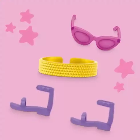Hasbro Play-Doh Barbie divattervező kiegészítő gyurmakészlet - Csillogás és drágakövek