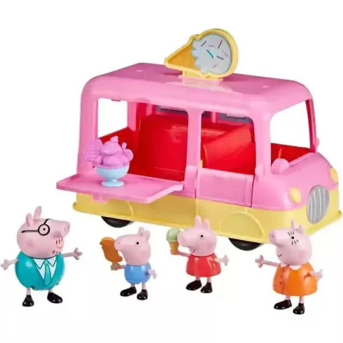 Hasbro Peppa Pig - Peppa és családja interaktív fagyis kocsija