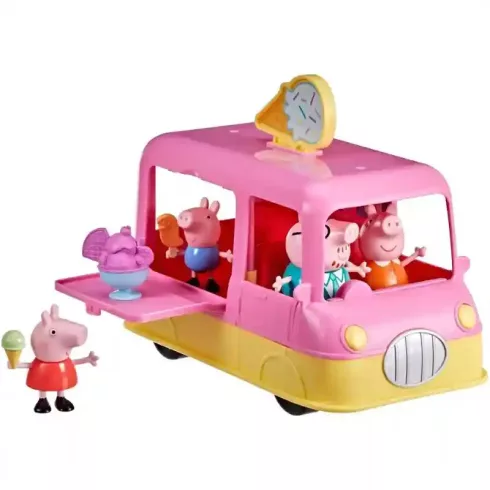 Hasbro Peppa Pig - Peppa és családja interaktív fagyis kocsija