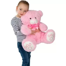 Rózsaszín ülő plüss maci 43cm