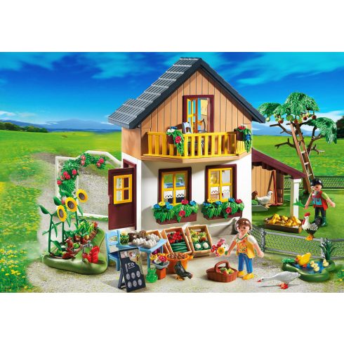 Playmobil 5120 Tanyasi ház bio árukkal és kis piaccal