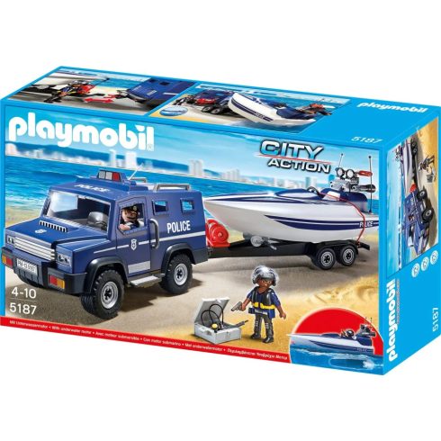Playmobil 5187 Rendőrautó motorcsónakkal